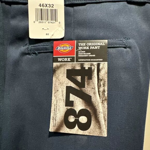 Dickies New 874 Plain Front 46 X 32 NWT Twill Pants - Picture 4 of 7